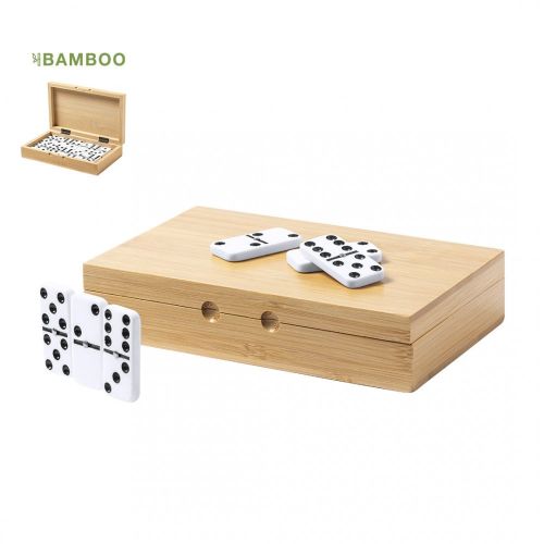 Domino in bamboe doos - Afbeelding 1
